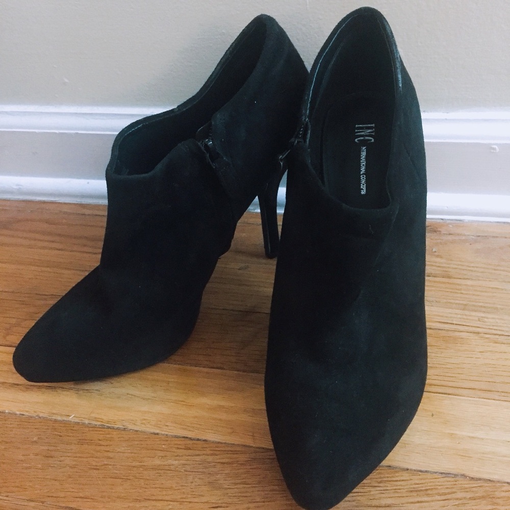 black suede booties